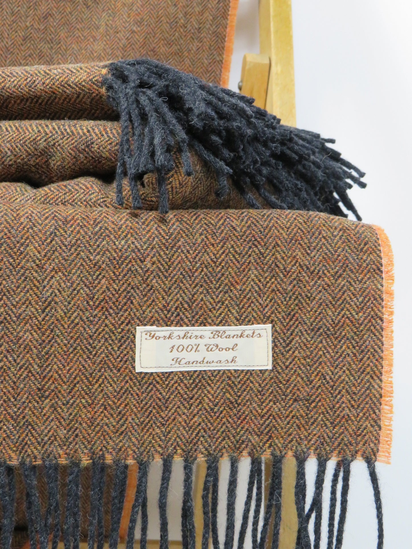 Luxury Herringbone Pure Wool Blanket