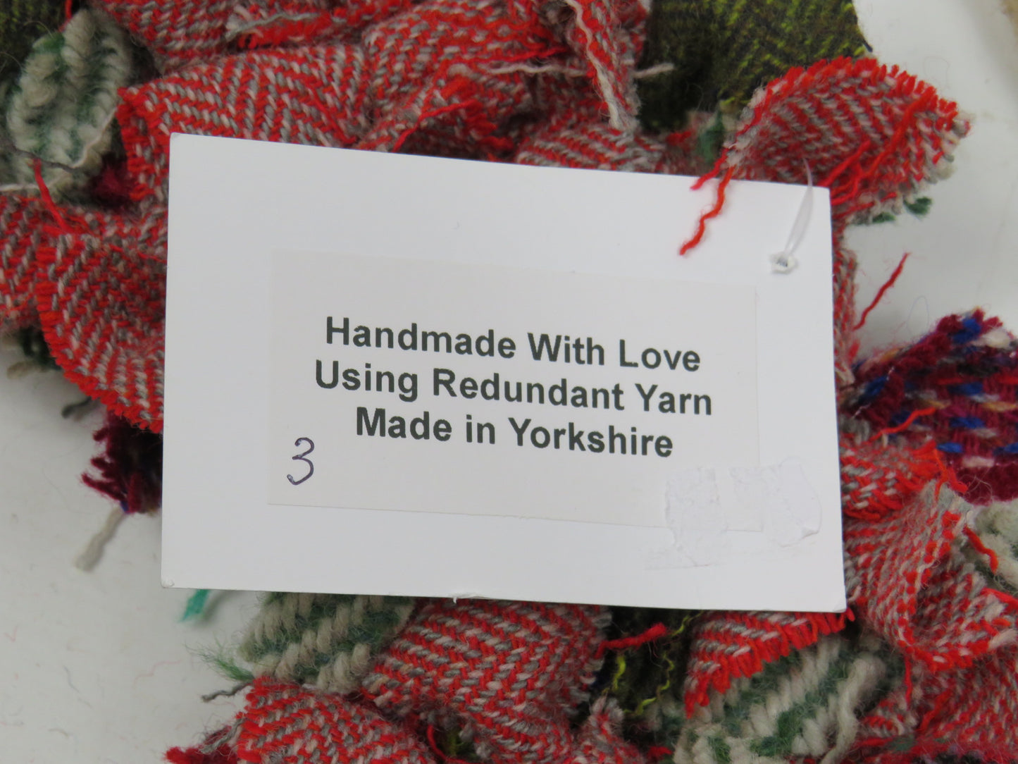 (3) Christmas Made Round Rag Wreath