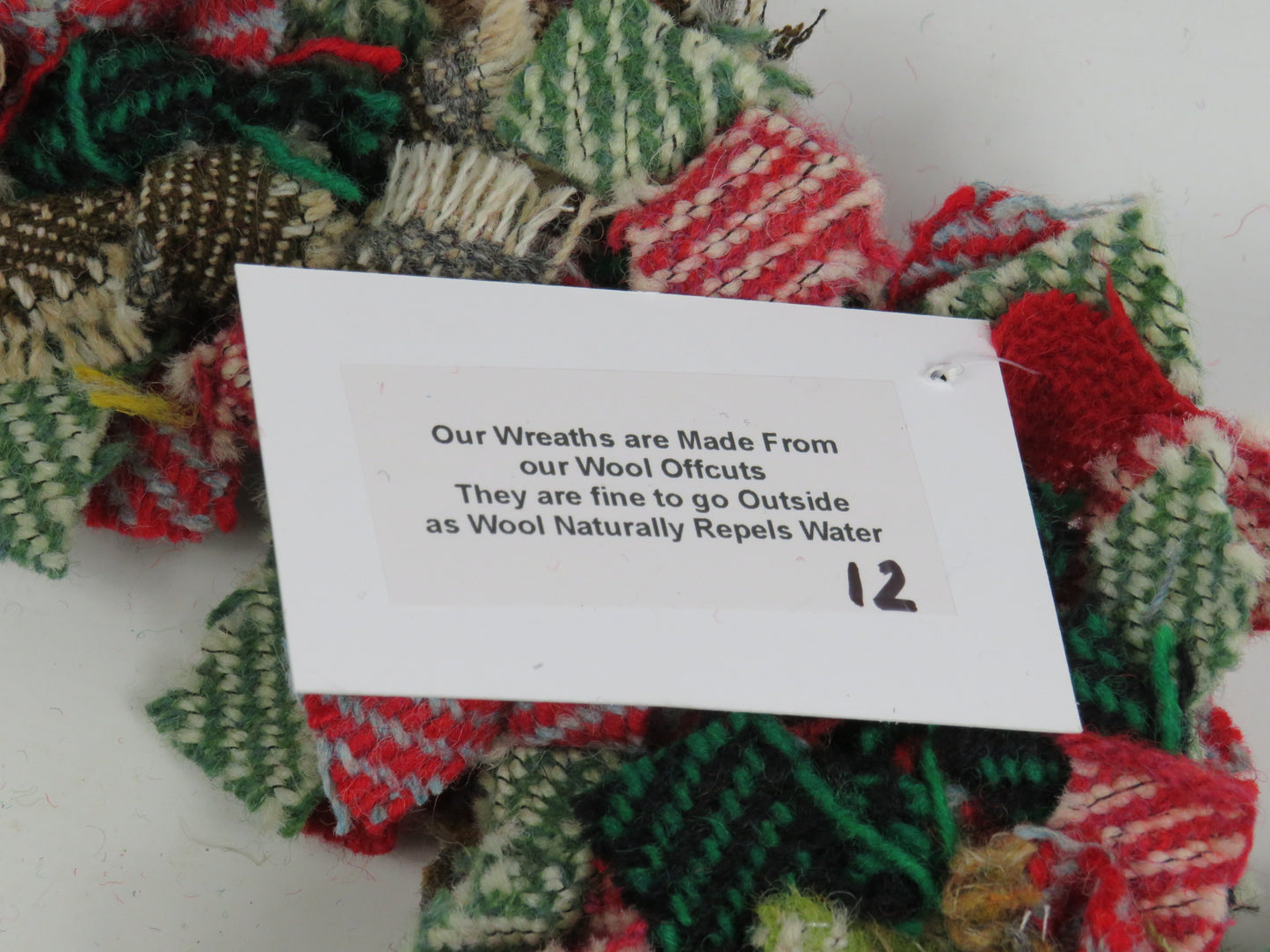(12) Christmas Made Round Rag Wreath