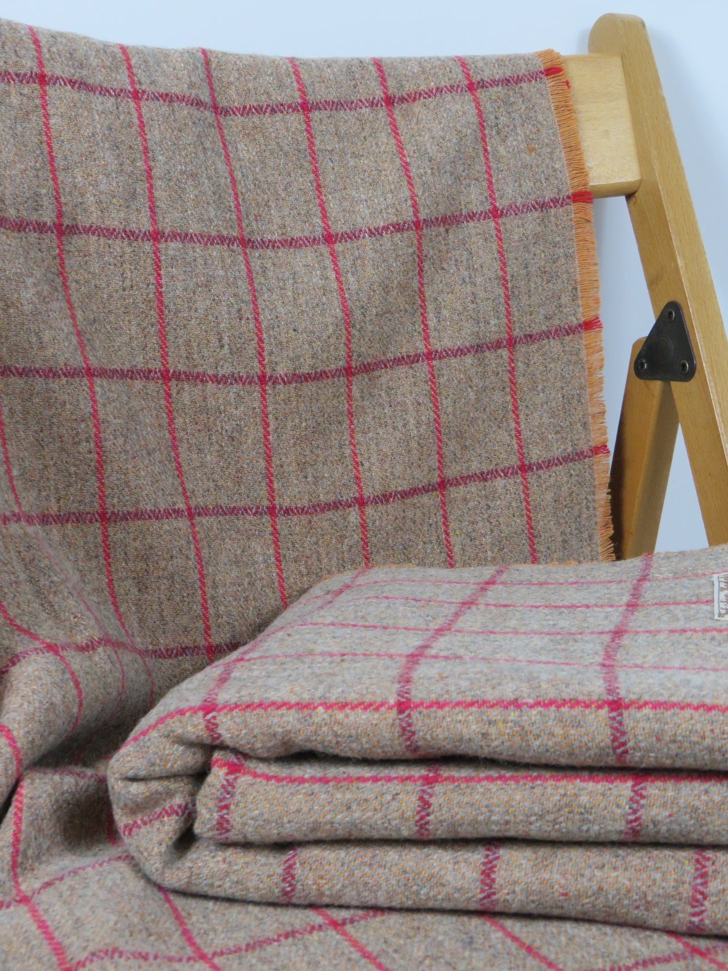 Luxury Windowpane Pure Wool Blanket