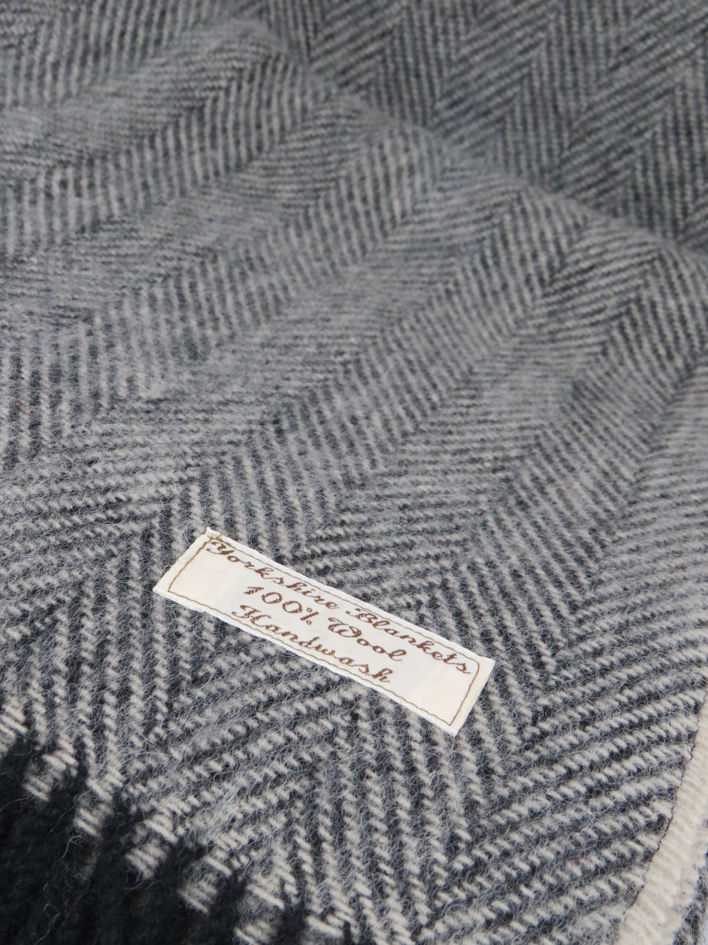 Chunky Luxury Herringbone Pure Wool Blanket