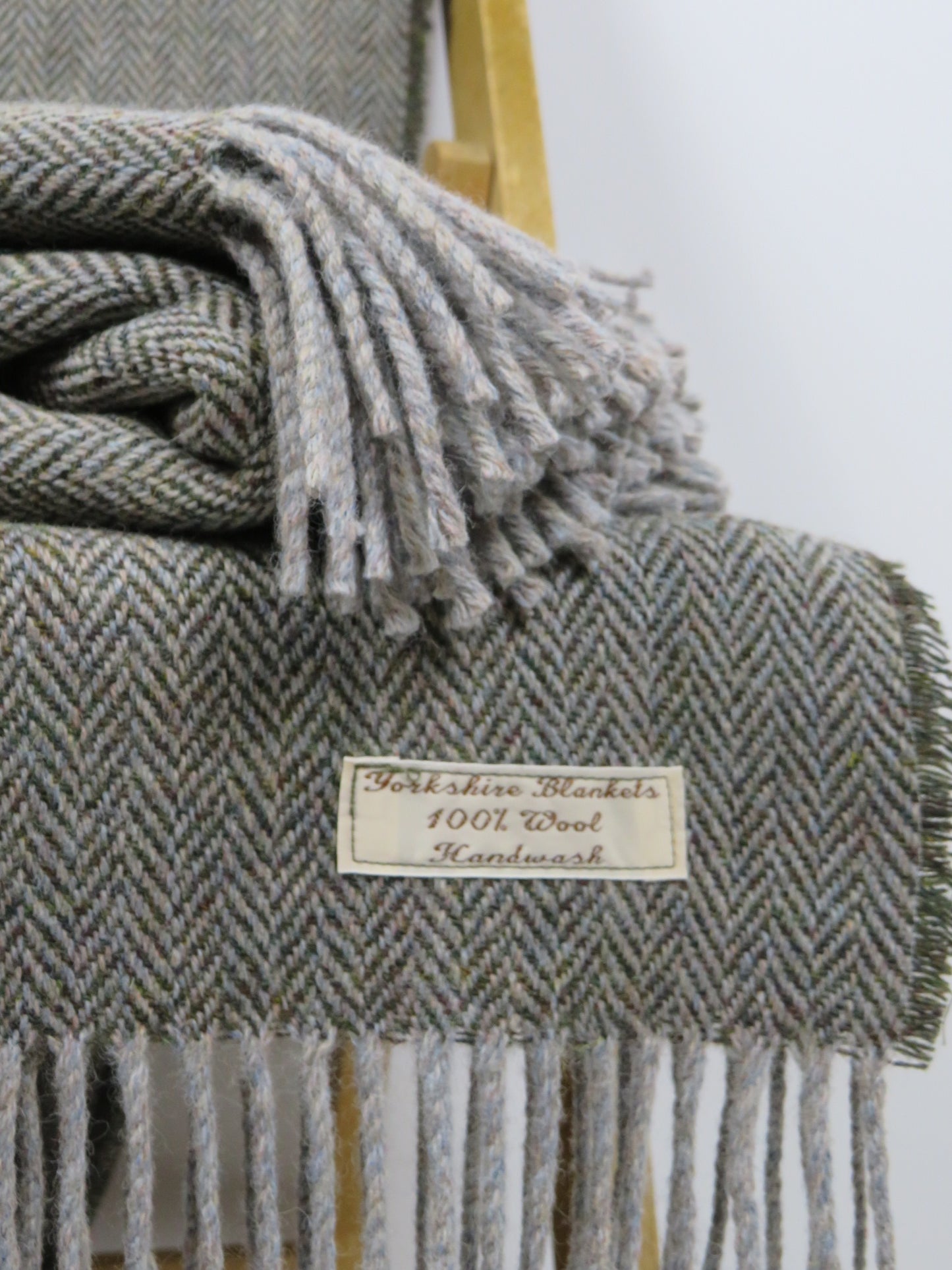 Luxury Herringbone Pure Wool Blanket