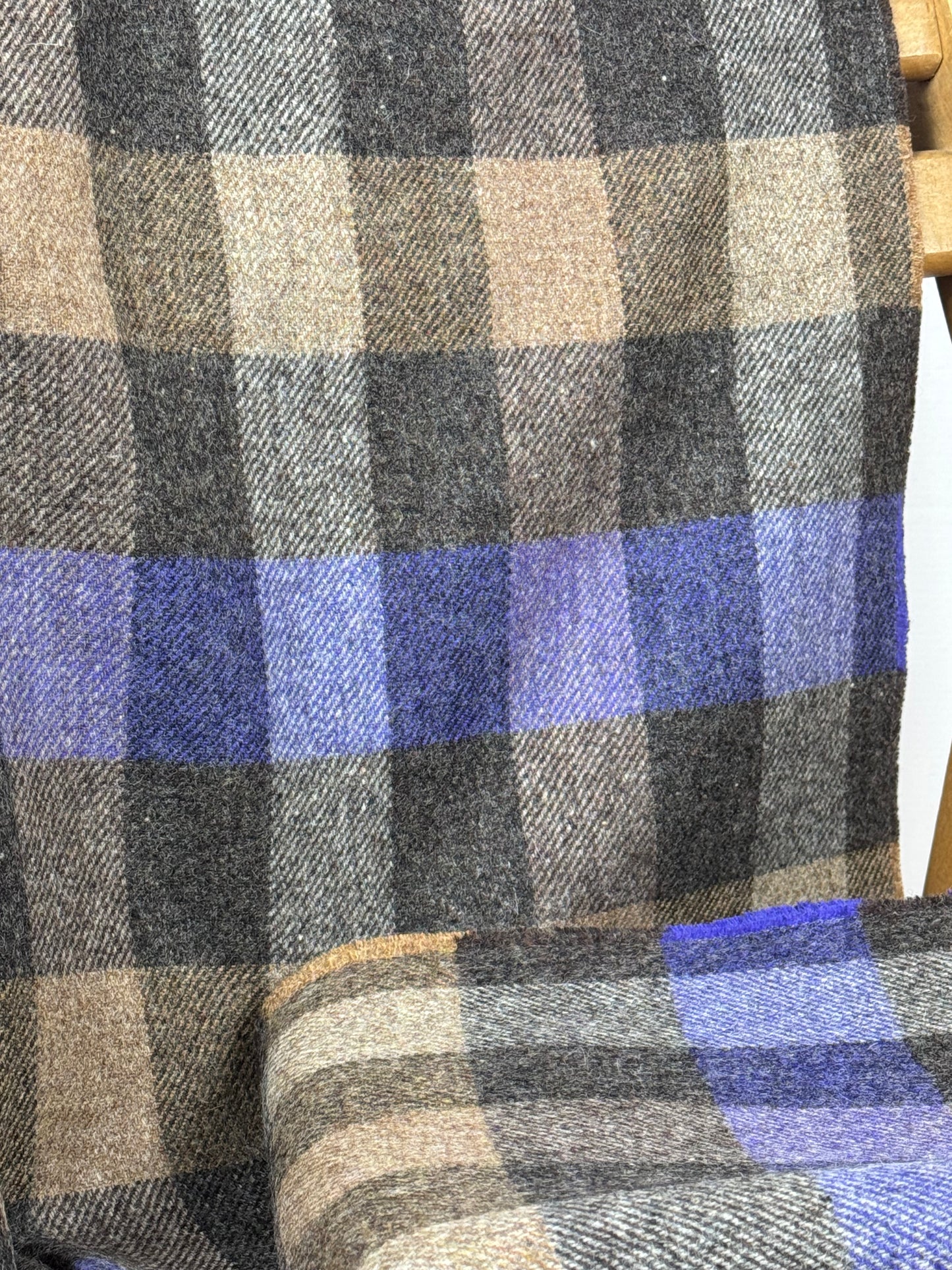 Luxury Windowpane Pure Wool Blanket