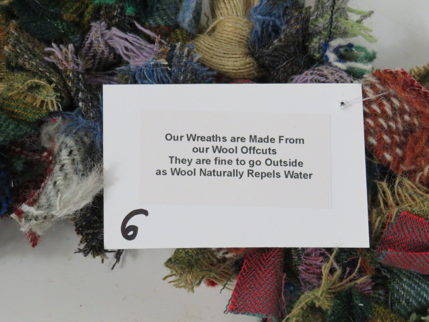 (6) Christmas Made Round Rag Wreath