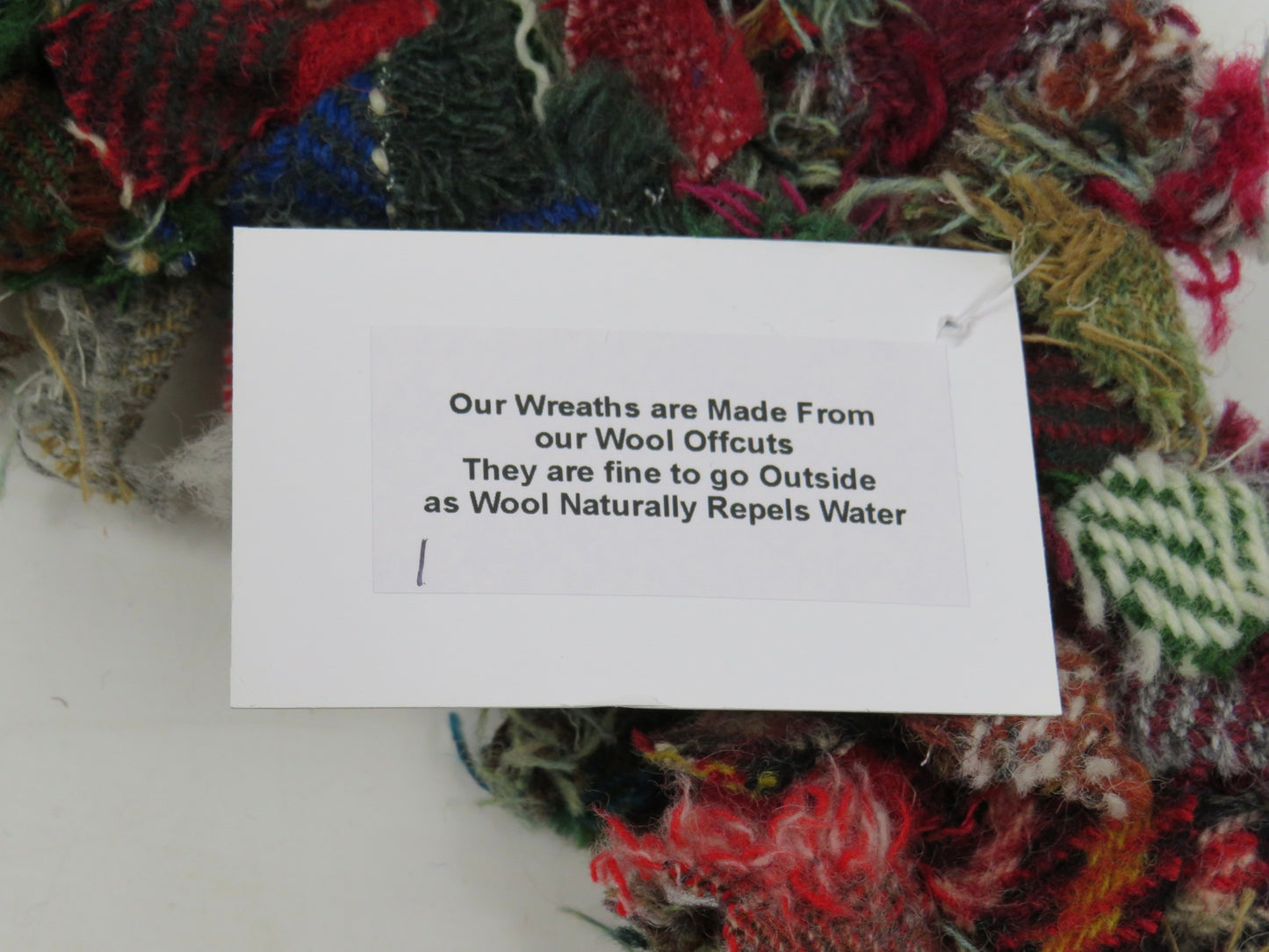 (1) Large Christmas Made Round Rag Wreath