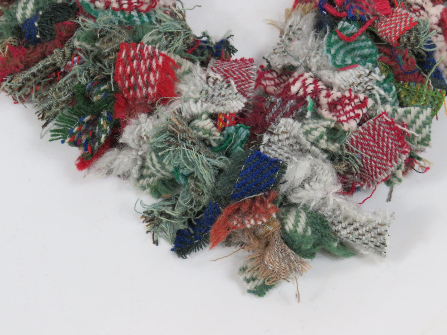 (5) Christmas Made Heart Rag Wreath