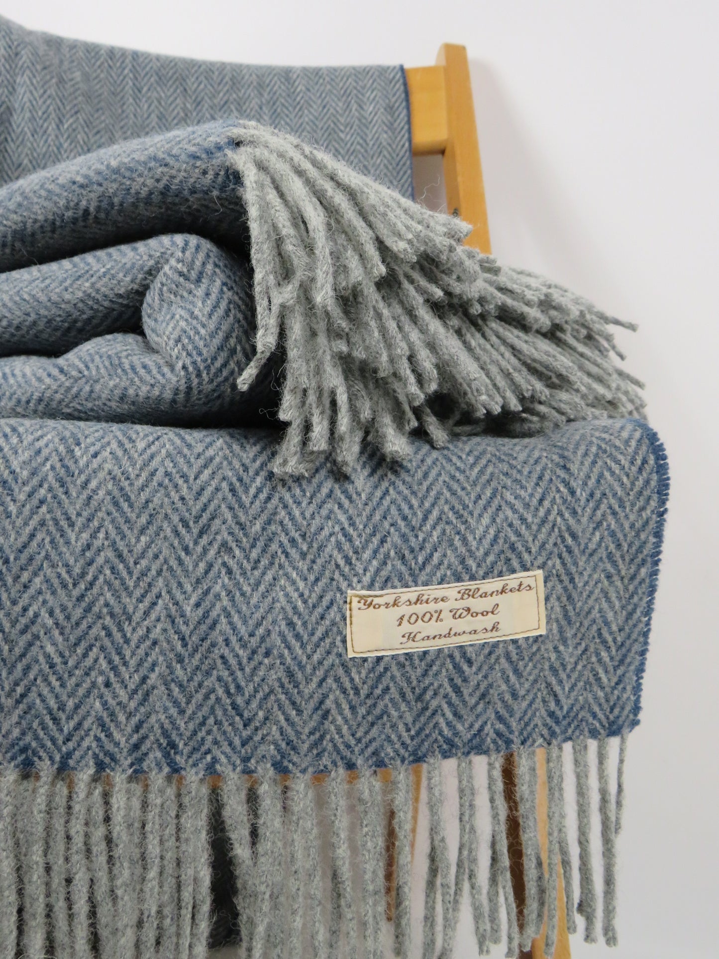Luxury Herringbone Pure Wool Blanket