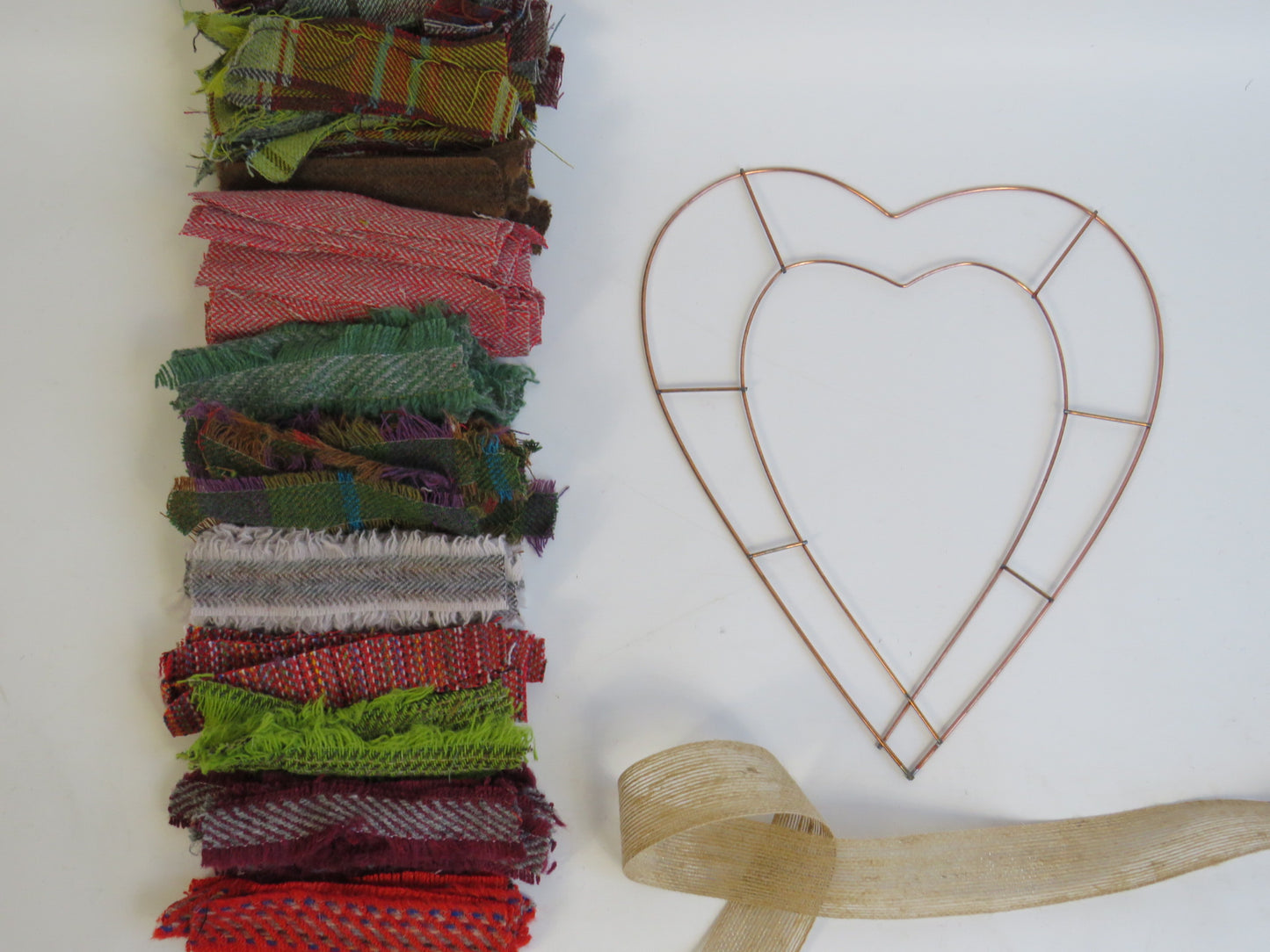 (3) Christmas DIY Rag Wreath Kit