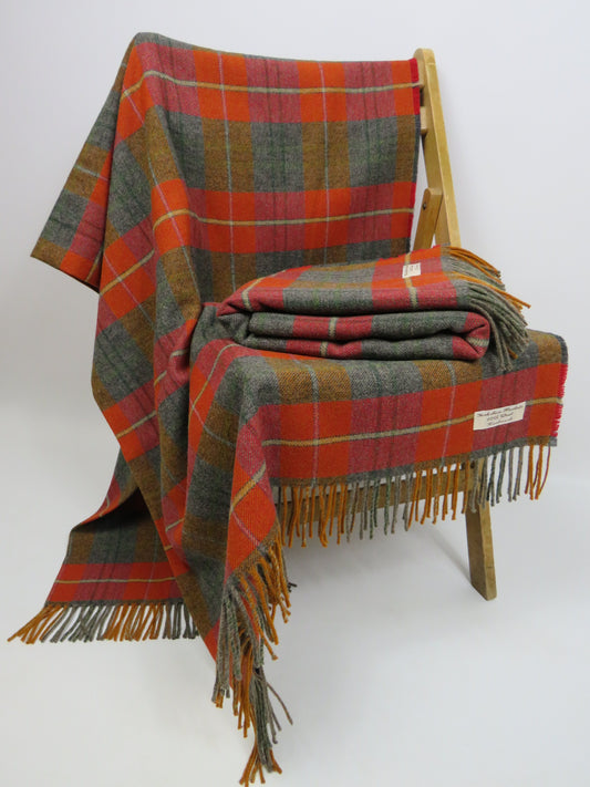 Luxury Windowpane Pure Wool Blanket