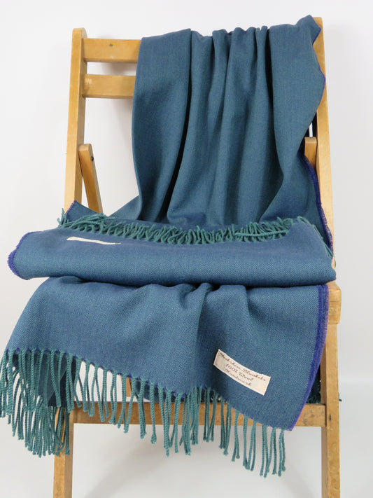 Worsted Pure Wool Luxury Herringbon Blanket