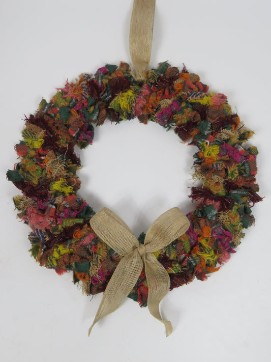 SALE Large Made Round Rag Wreath (37)