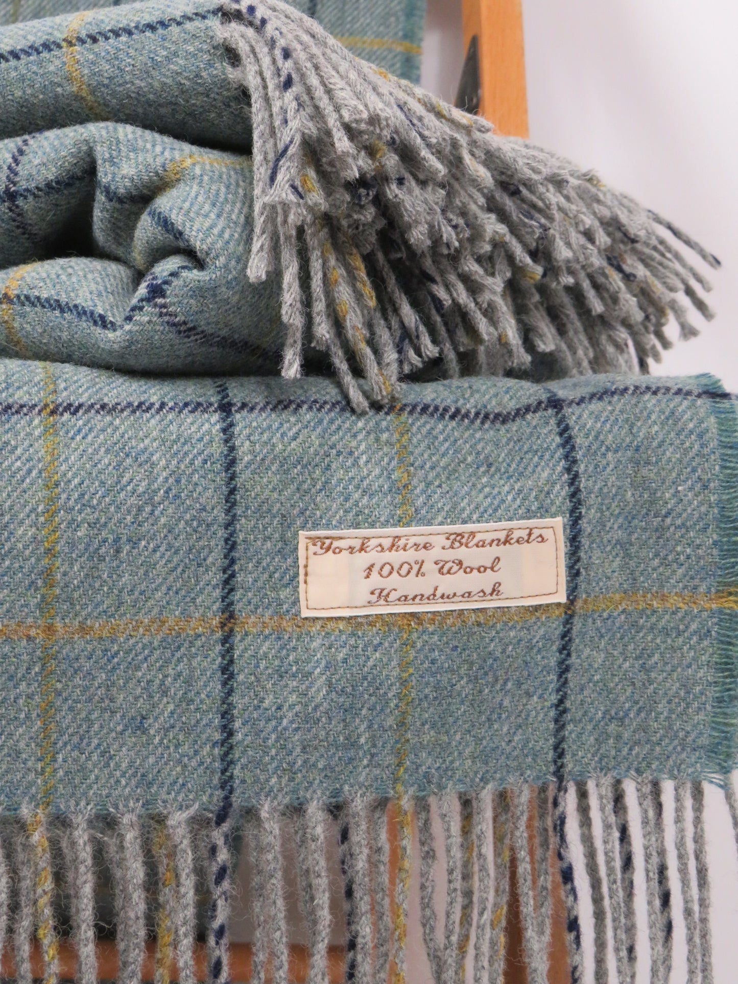 Luxury Windowpane Pure Wool Blanket