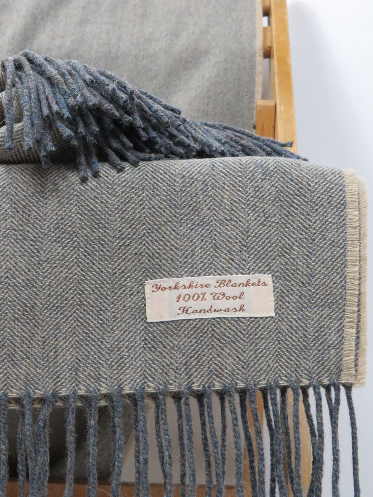 Luxury Herringbone Pure Wool Blanket