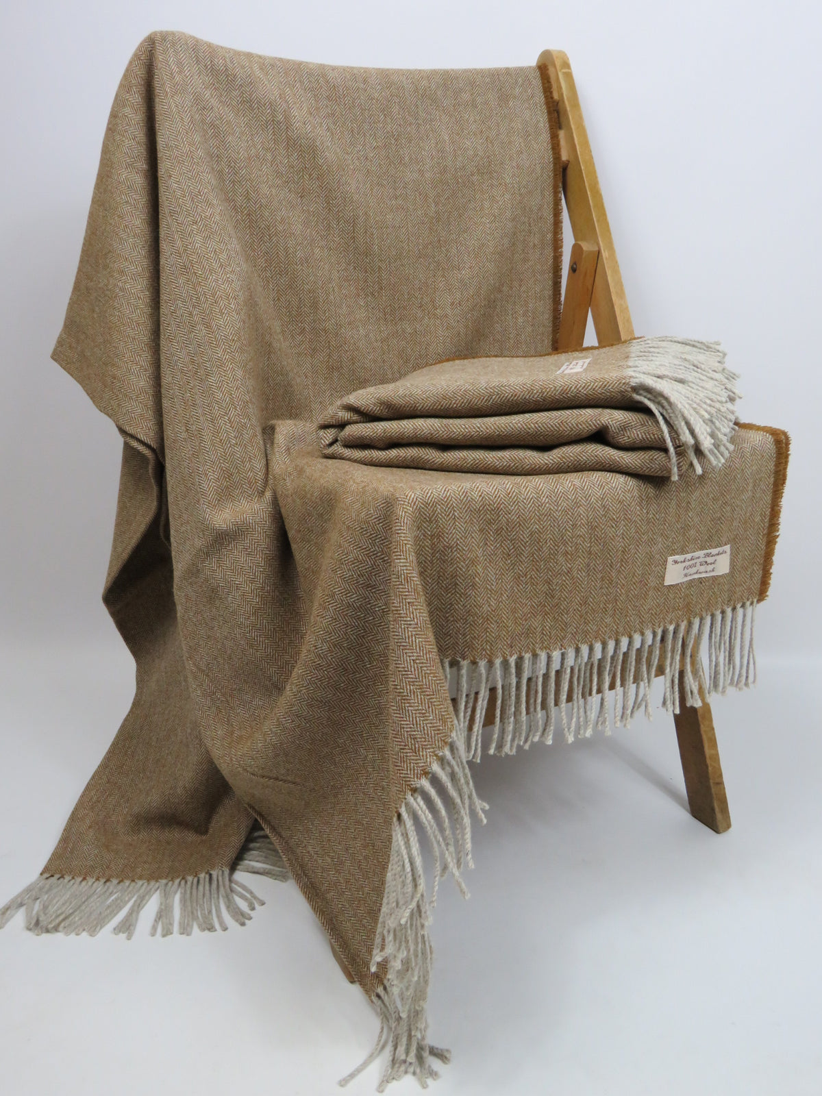 Luxury Herringbone Pure Wool Blanket