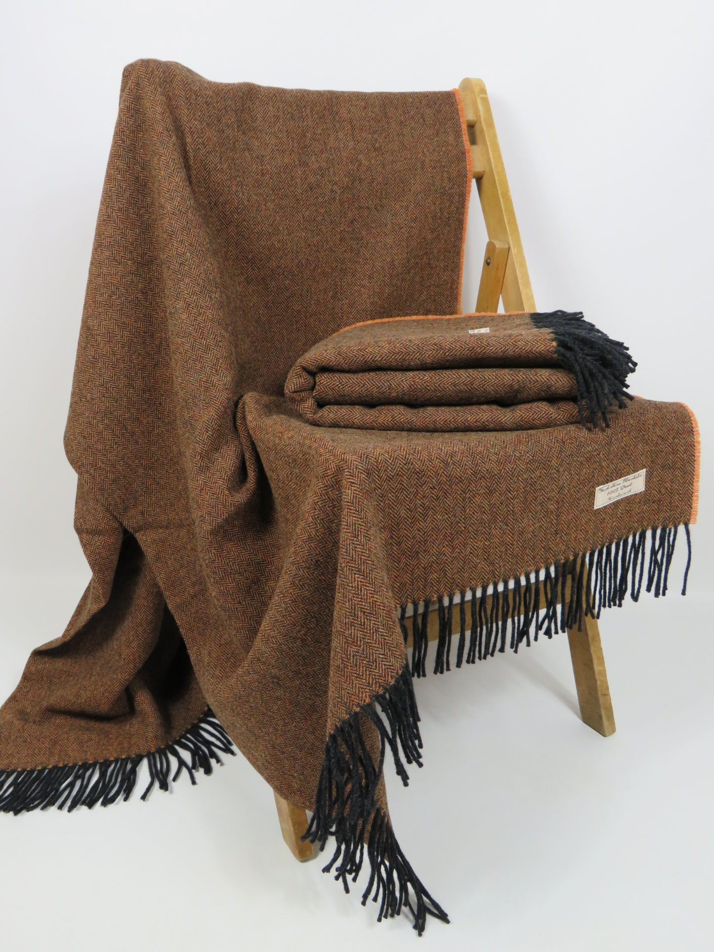 Luxury Herringbone Pure Wool Blanket