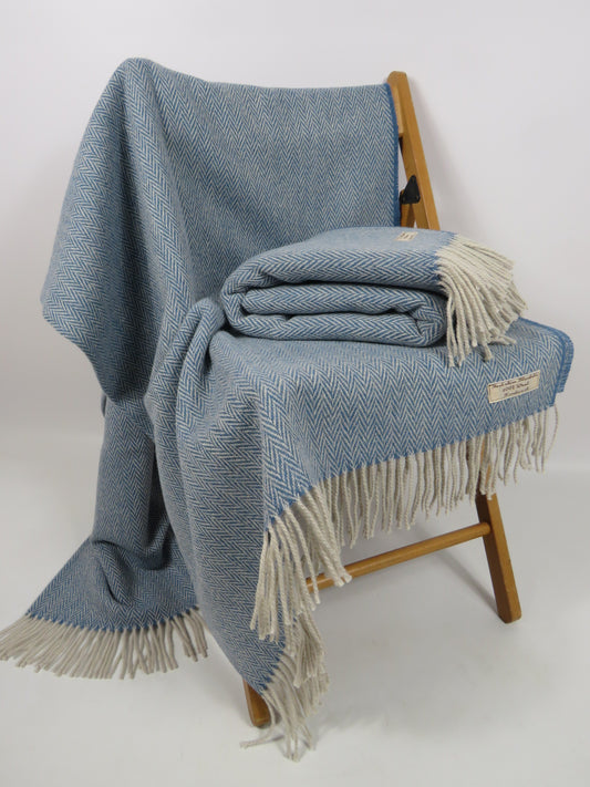 Luxury Herringbone Pure Wool Blanket