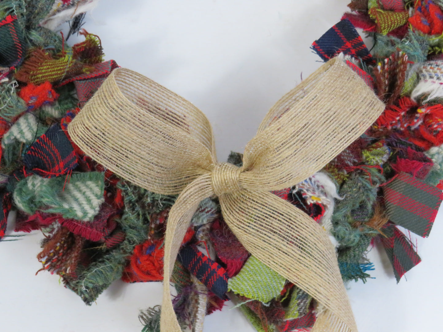 (11) Christmas Made Round Rag Wreath