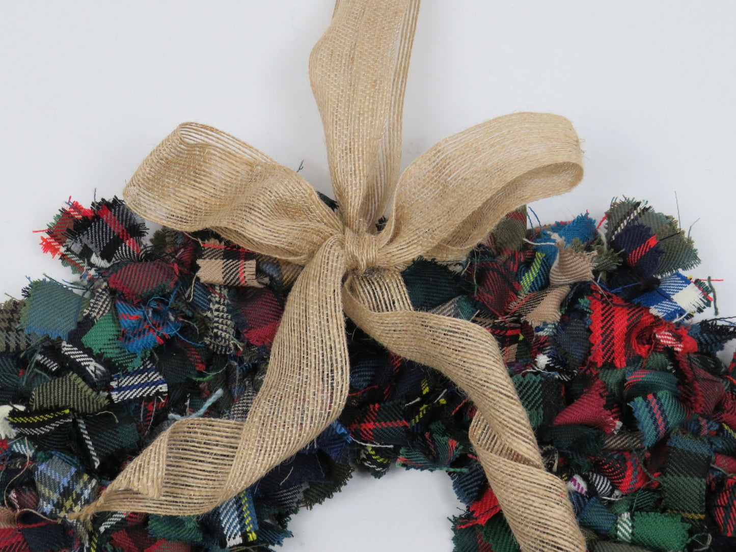 (11) Christmas Made Heart Rag Wreath