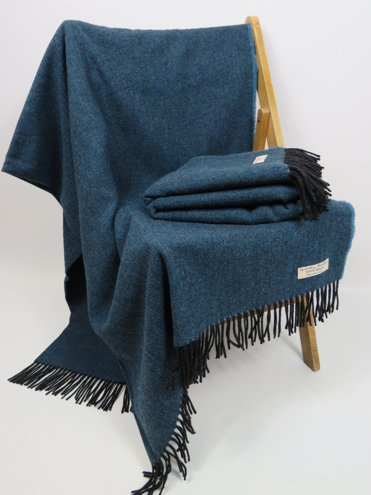 Luxury Herringbone Pure Wool Blanket
