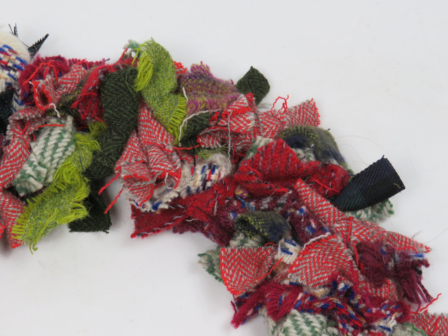 (3) Christmas Made Round Rag Wreath