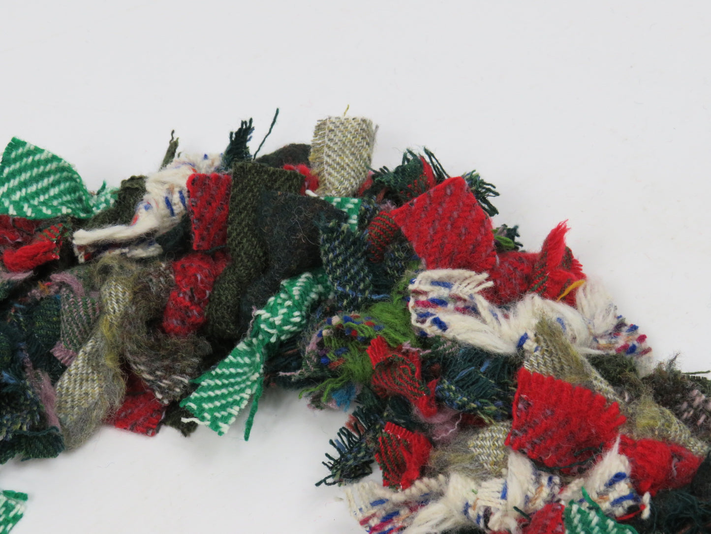 (2) Christmas Made Round Rag Wreath