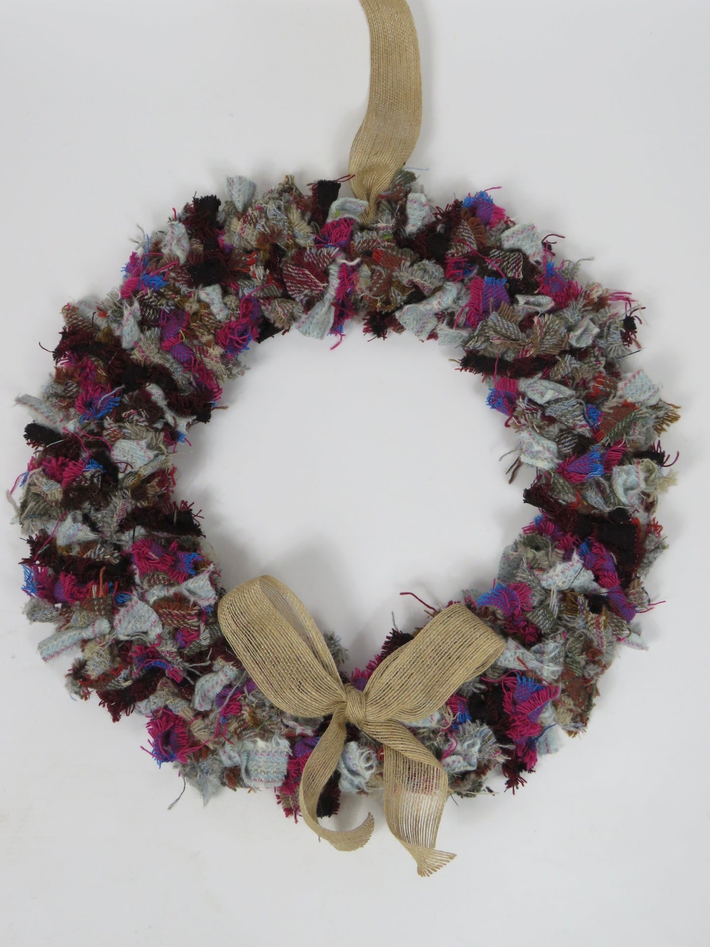 SALE Large Made Round Rag Wreath (18)