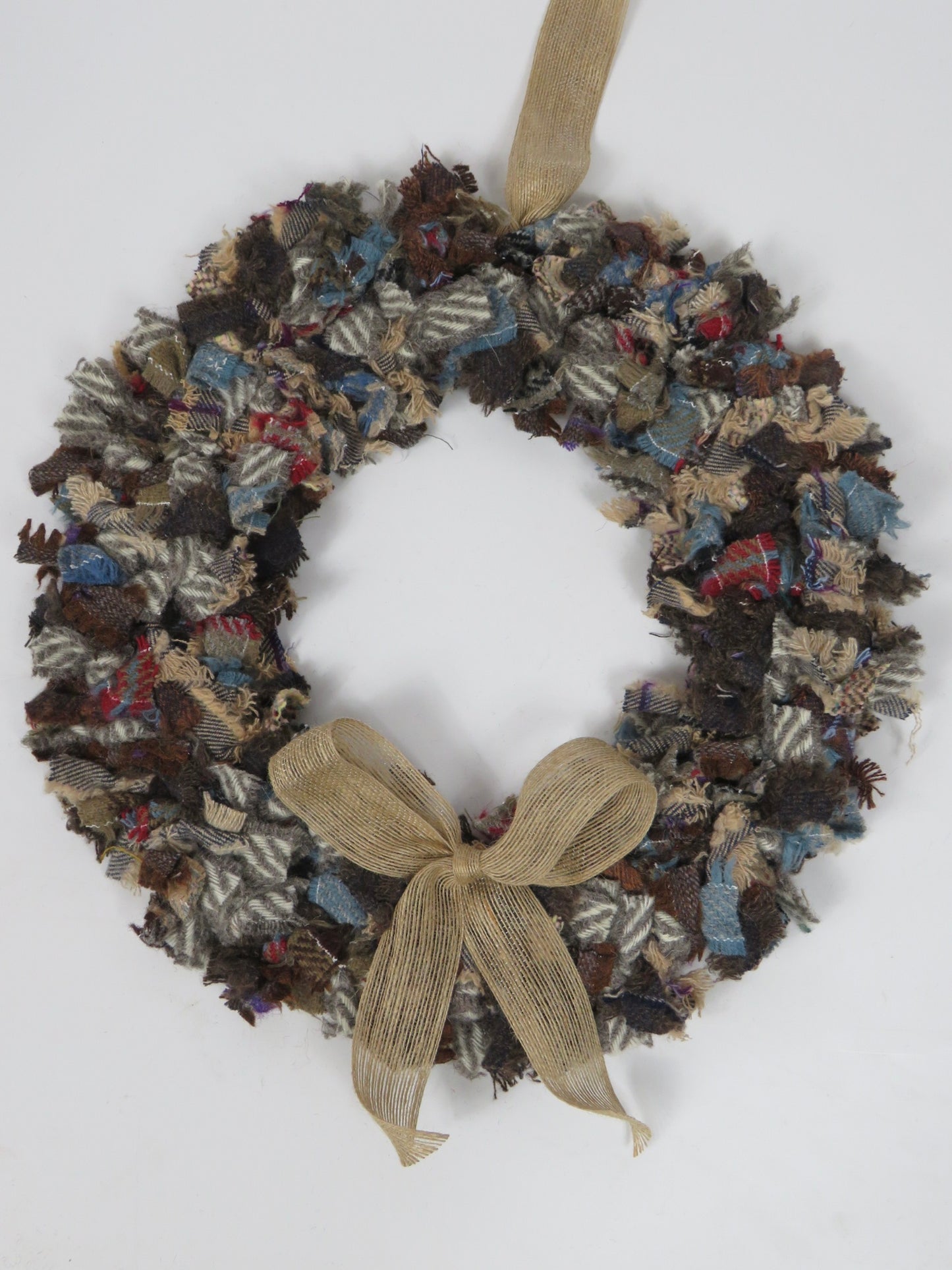 SALE Large Made Round Rag Wreath (21)