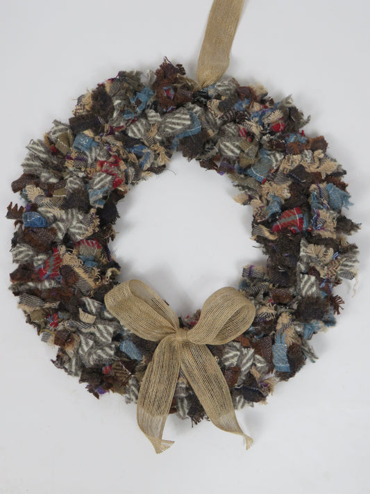 SALE Large Made Round Rag Wreath (21)