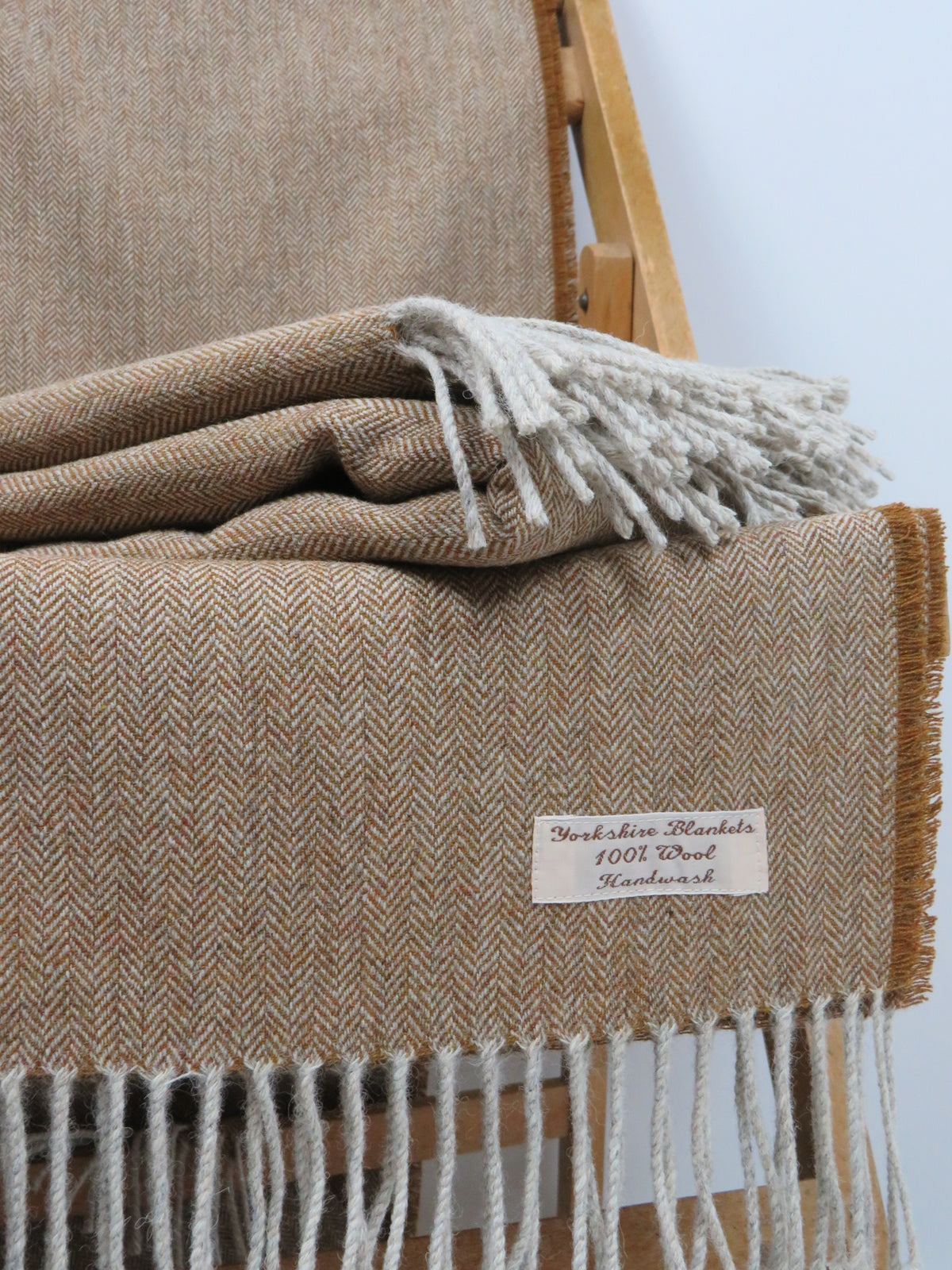 Luxury Herringbone Pure Wool Blanket