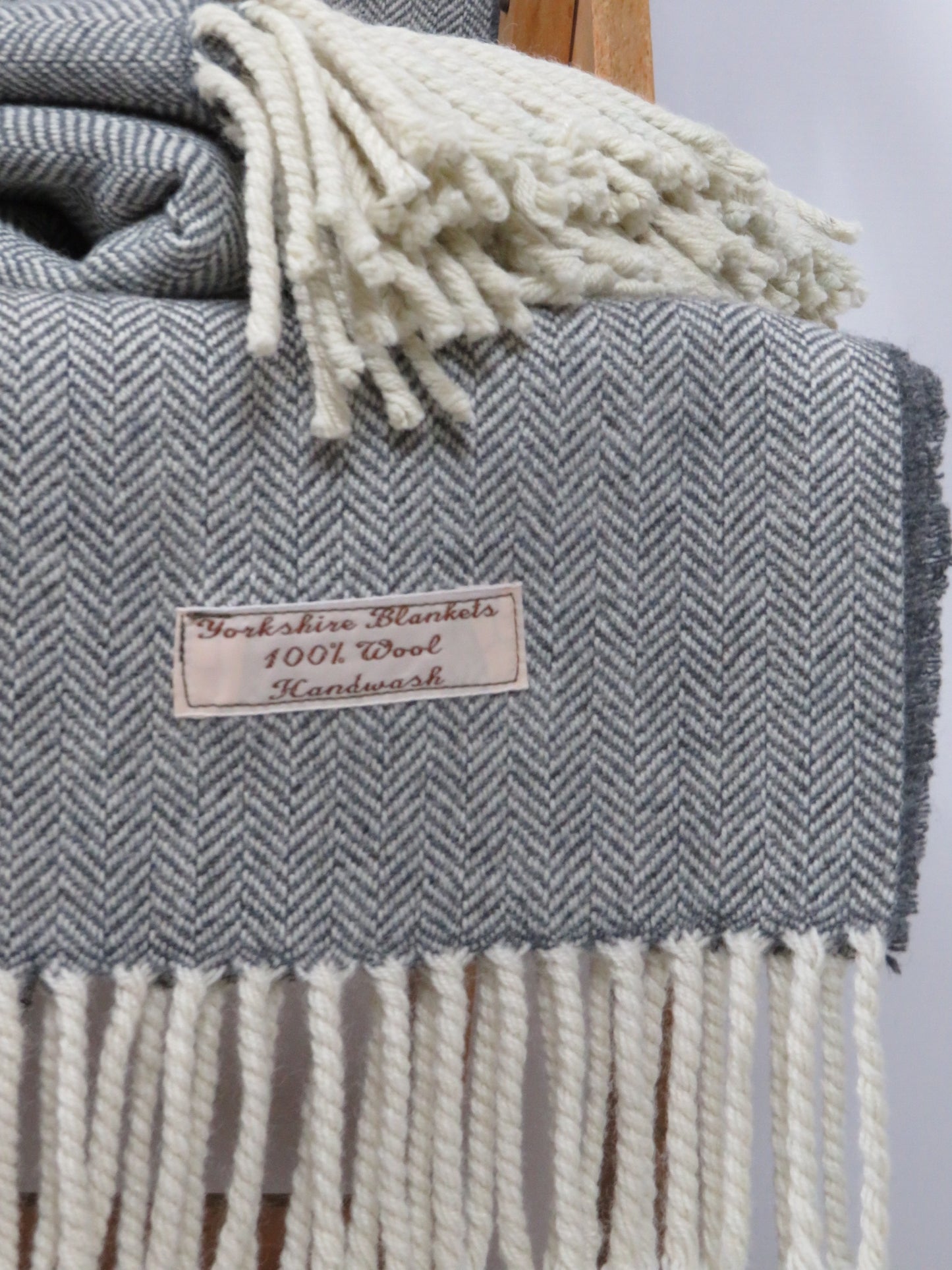 Luxury Herringbone Pure Wool Blanket