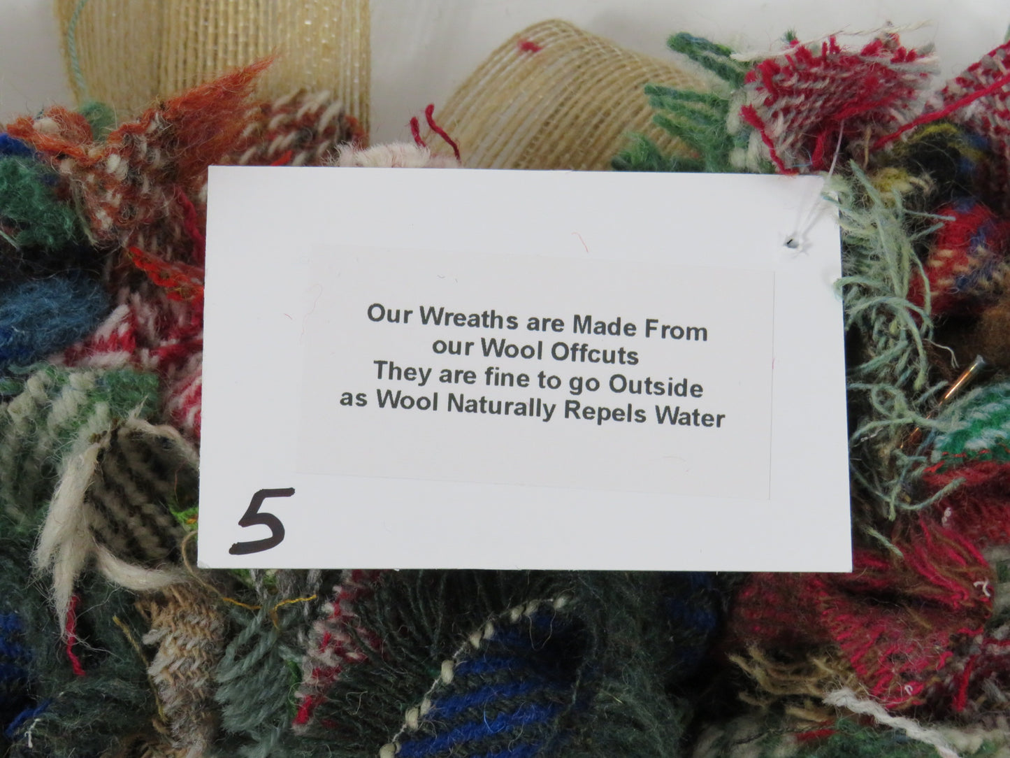 (5) Christmas Made Heart Rag Wreath