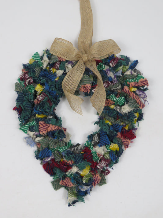 SALE Heart Made Rag Wreath (1)