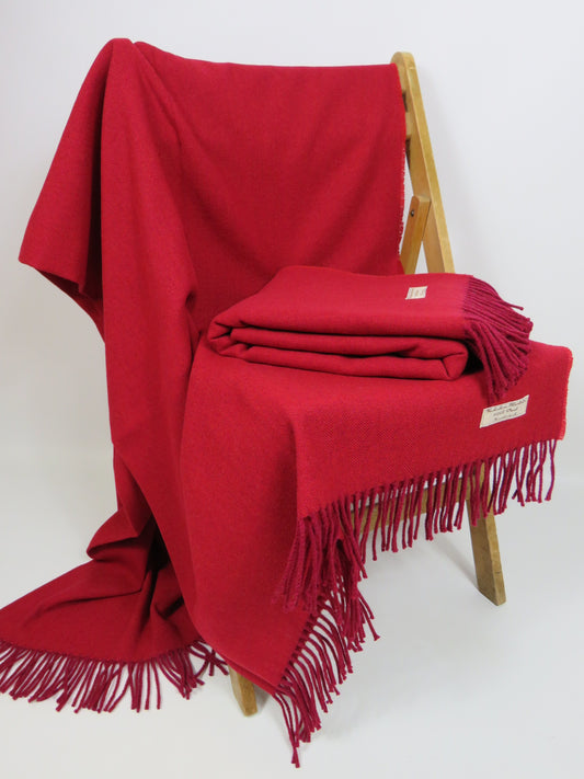 Luxury Herringbone Pure Wool Blanket
