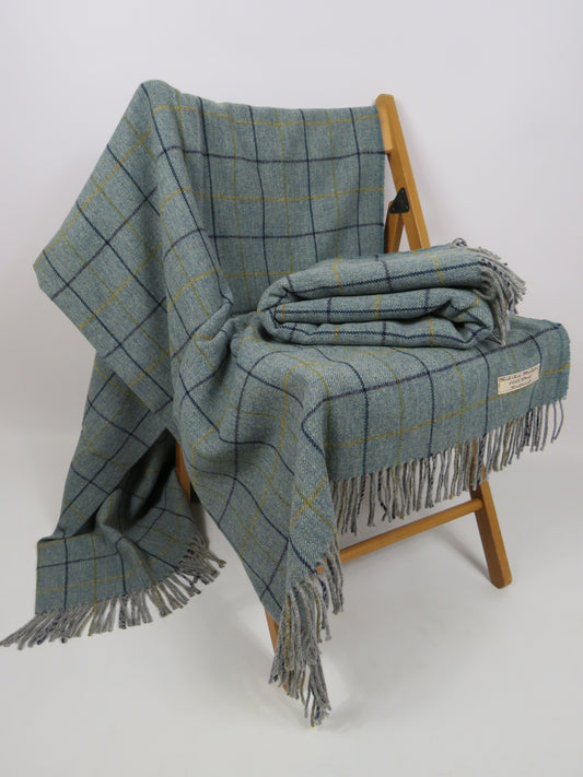 Luxury Windowpane Pure Wool Blanket