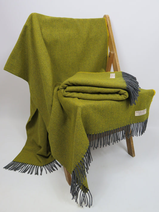 Luxury Herringbone Pure Wool Blanket