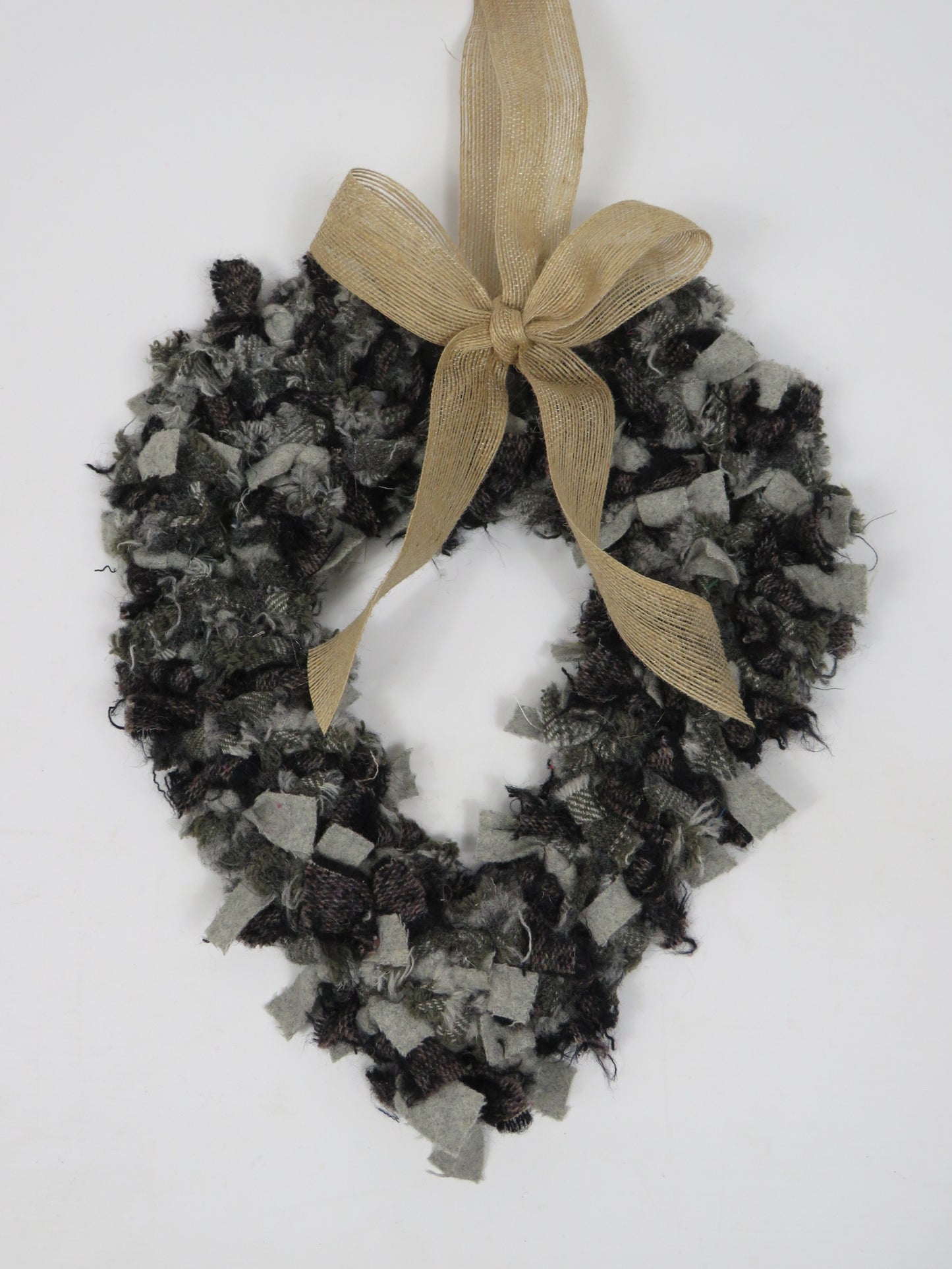 SALE Heart Made Rag Wreath (2)