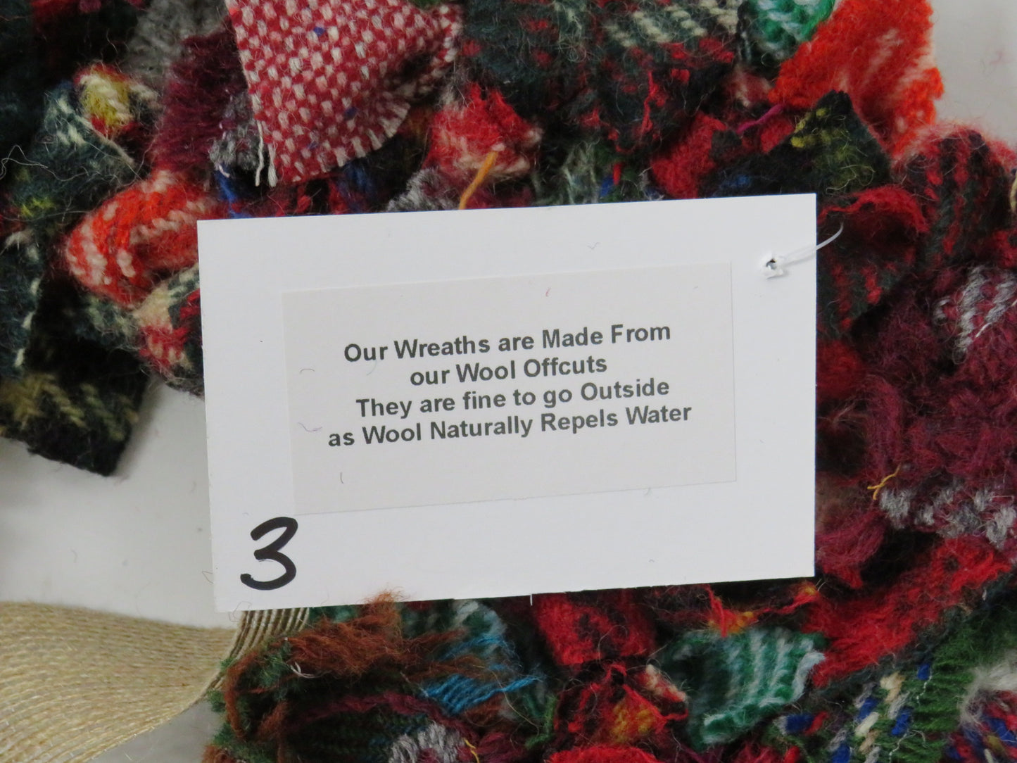 (3) Christmas Made Heart Rag Wreath