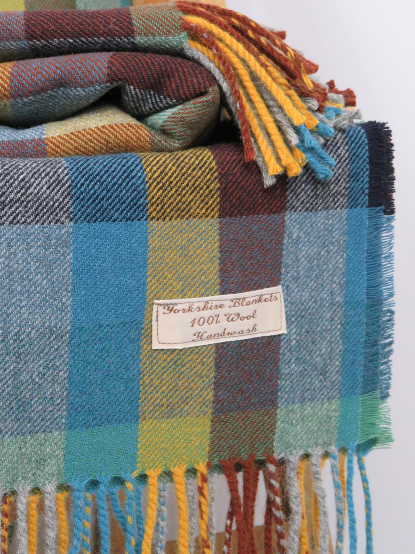 Luxury Windowpane Pure Wool Blanket