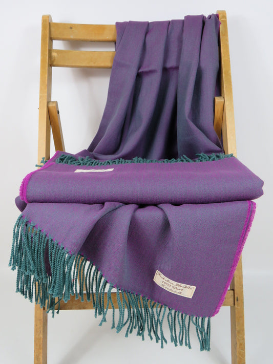 Worsted Pure Wool Luxury Herringbon Blanket