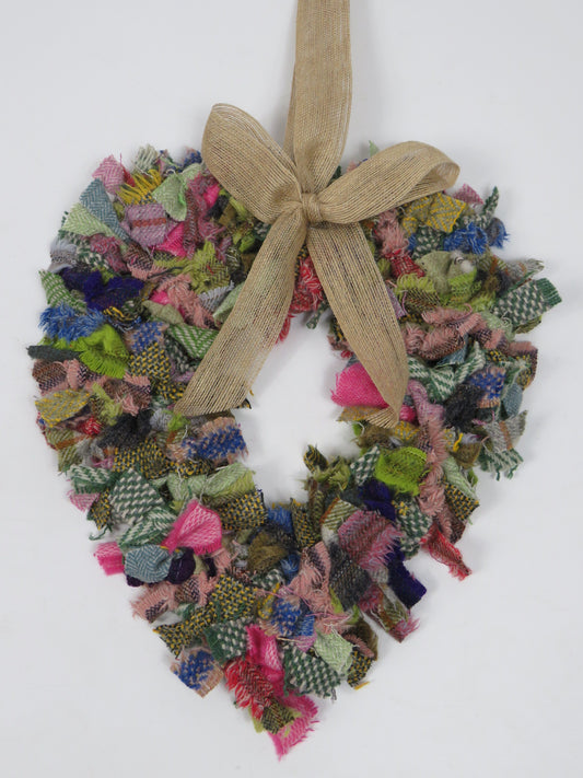 Heart Made Rag Wreath (2)