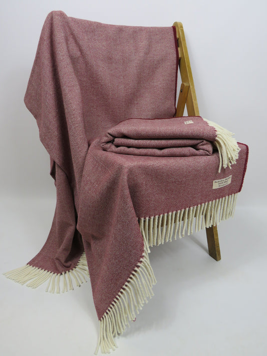 Luxury Herringbone Pure Wool Blanket