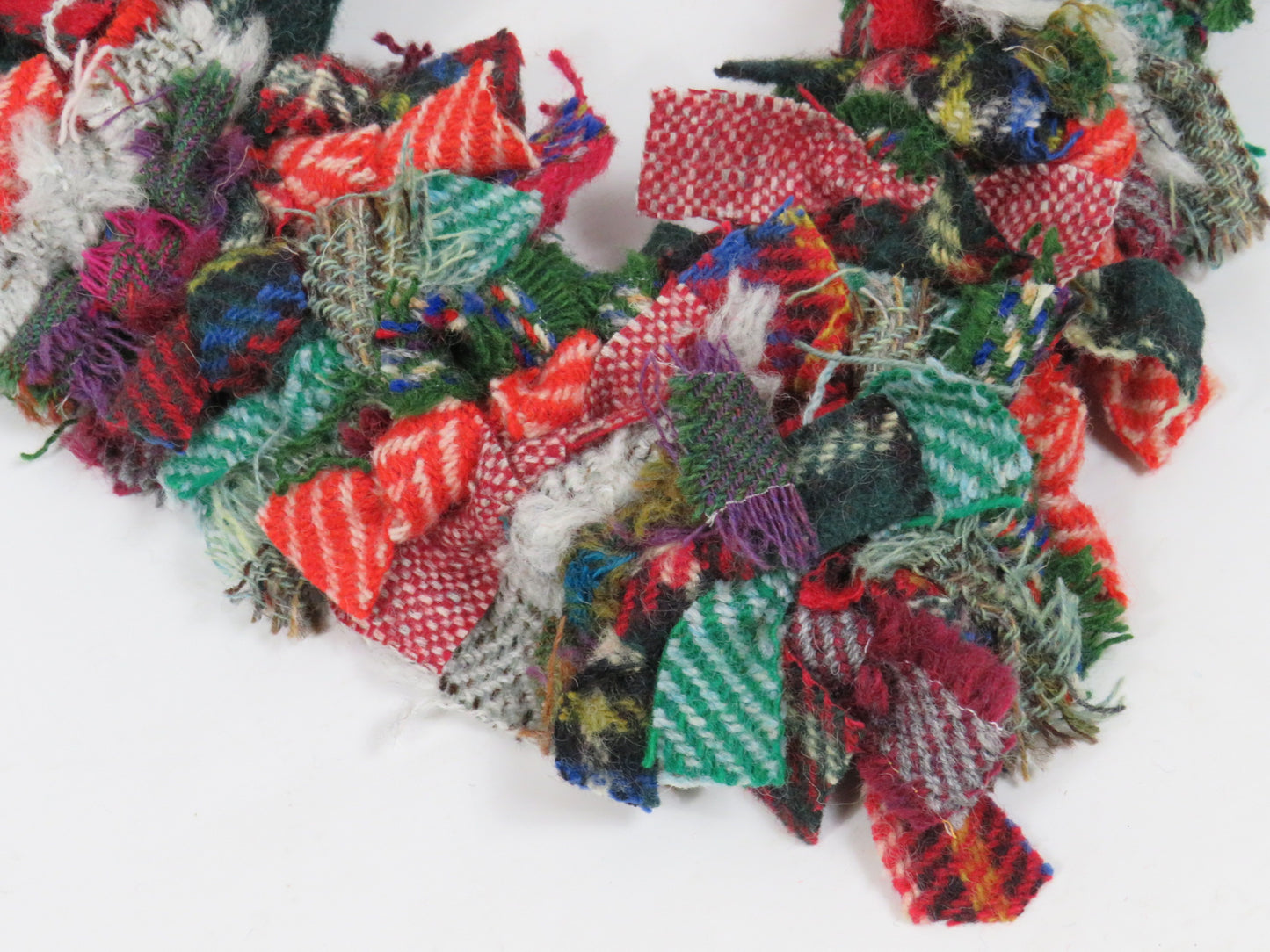 (3) Christmas Made Heart Rag Wreath