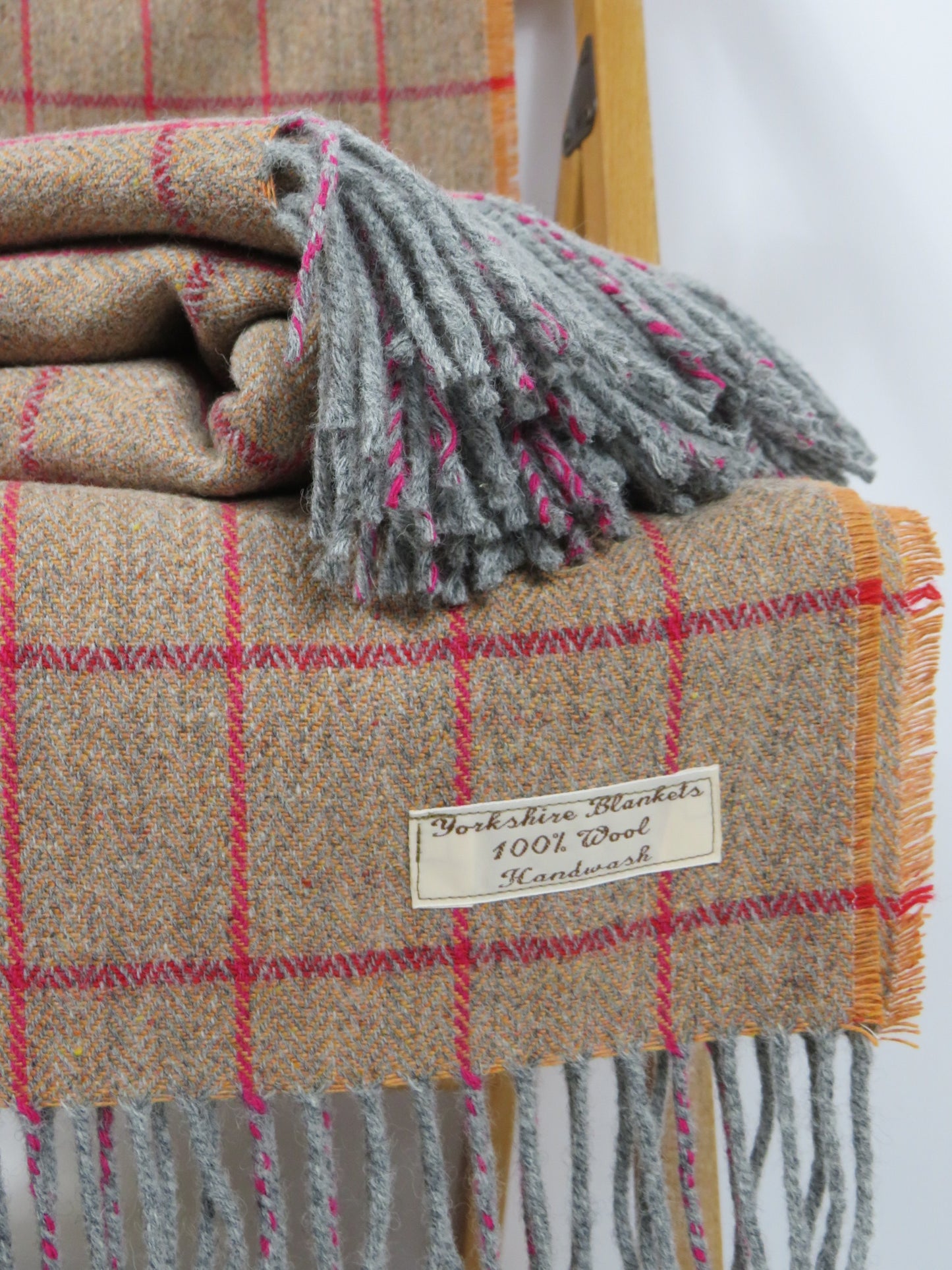 Luxury Windowpane Pure Wool Blanket