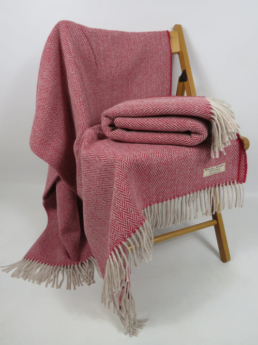 Luxury Herringbone Pure Wool Blanket