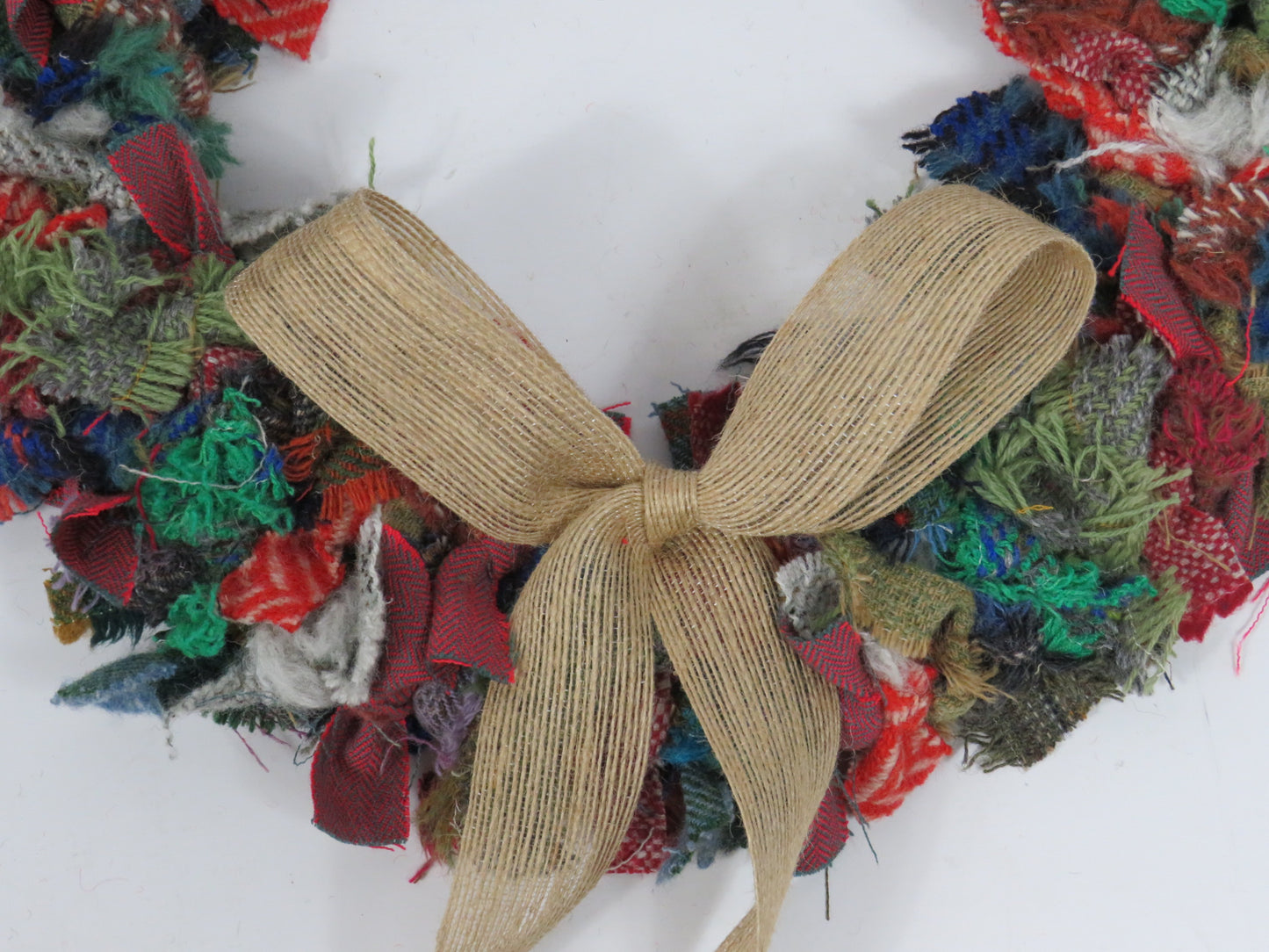(6) Christmas Made Round Rag Wreath