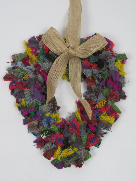 Heart Made Rag Wreath (6)
