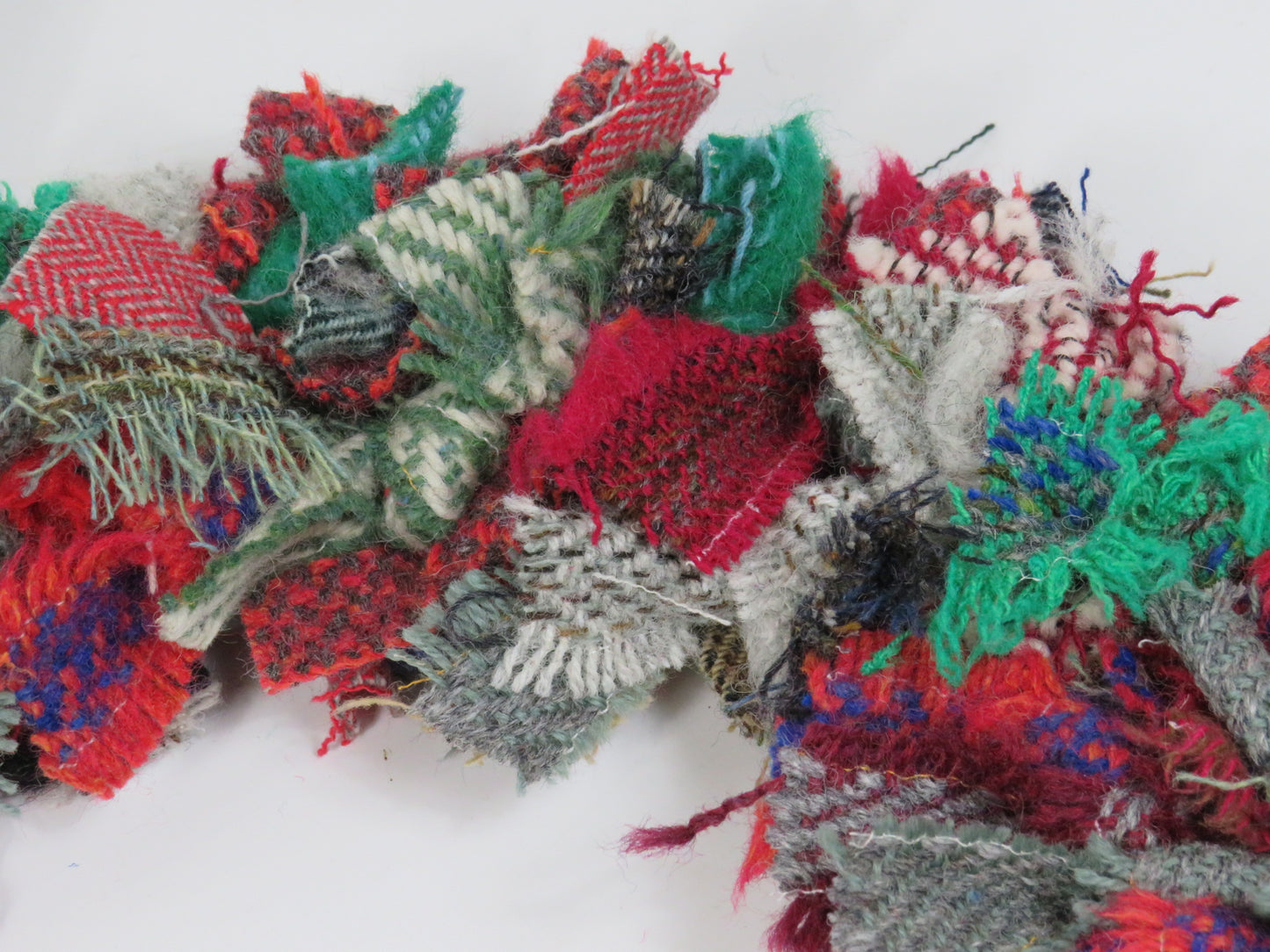 (10) Christmas Made Round Rag Wreath