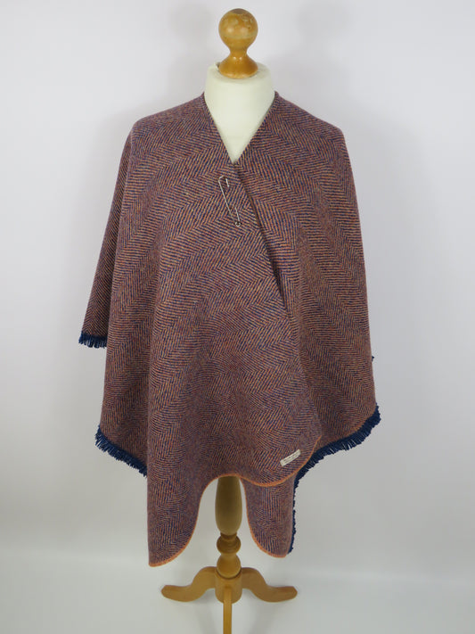 Wool Blend Cape and Pin