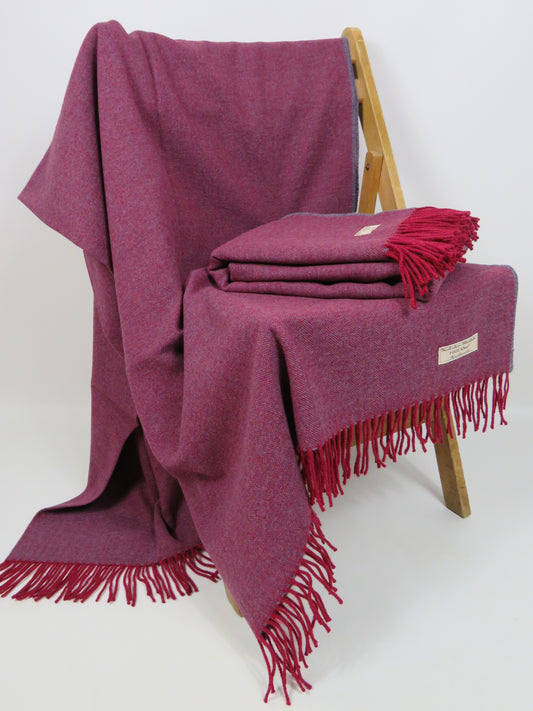 Luxury Herringbone Pure Wool Blanket