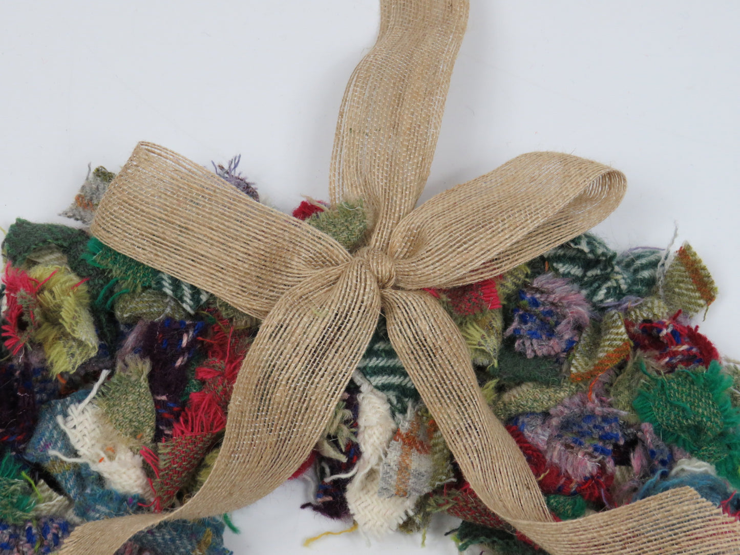 (5) Christmas Made Heart Rag Wreath